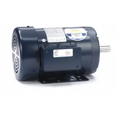 Totally enclosed fan-cooled (TEFC) 3-phase AC motor with rigid base mount. Rated 1 hp, 1760 RPM at 60 Hz, 230/460V AC, full load current 3.2-3.2/1.6 A. Suitable for industrial applications such as pumps, fans, conveyors, and compressors requiring protection from dust and moisture.