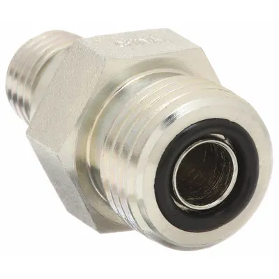 AEROQUIP Hydraulic Hose Adapter: 3/8 in x 1/4 in Fitting Size, Male x Male, ORS x ORB - ORS-to-ORB Steel Hydraulic Hose Adapters