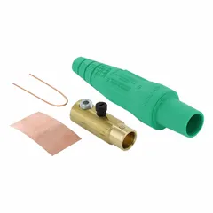 Female plug with single set screw termination from the 16 Series. Rated 400 A at 600V AC/600V DC. Green housing. Used for high-current inline connections in industrial power distribution.