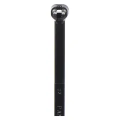 Black fine adjustment cable tie with 15 1/2 in nominal length and 0.18 in width, accommodating bundles up to 4 1/4 in diameter. Suitable for outdoor use. Pack of 1,000. Used for bundling and securing cables in electrical, industrial, and commercial installations.