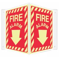 Safety Sign: PETG, Mounting Holes Sign Mounting, 12 in x 14 in Nominal Sign Size, Glow In The Dark