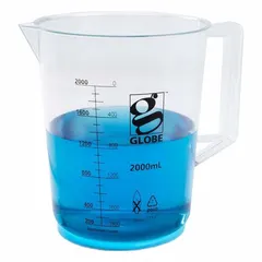 Low Form Plastic Beaker With Handles, Clear Polymethylpentene, 2000 mL, Printed Graduations