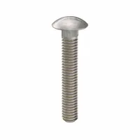 316 stainless steel square neck carriage bolt with 5/16"-18 thread size, 2-inch length, plain finish. Sold in a 5-pack. The square neck prevents rotation during tightening, suitable for fastening metal to wood or metal to metal in corrosive environments
