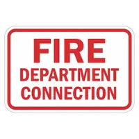 Reflective Fire Connection Sign: Aluminum, Mounting Holes Sign Mounting, Engineer Grade, No Header (MPN T1-1818-EG_18x12)