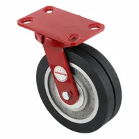 HAMILTON CASTER & MFG. CO. Plate Caster: Kingpinless Swivel, Polyurethane, 8 in Wheel Dia, Rectangle (MPN S-ZFHS-8SWF70D)
