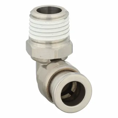 SMC KQG2L08-02S Stainless Steel Push-to-Connect x BSPT Elbow Fitting - Stainless Steel Tube Fittings