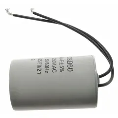This capacitor is used in dewatering and wastewater pump systems to provide starting or running torque for pump motors. It supports operation in industrial water-handling applications such as sump pumps, sewage pumps, and drainage equipment.