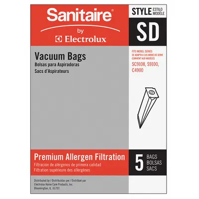 SANITAIRE 63262B 2-Ply Paper Dry Vacuum Bag for Upright Vacuums - Upright Vacuum Bags