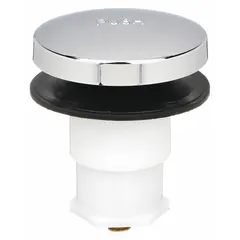 This WATCO bathtub drain stopper is made of ABS with a chrome-plated silver finish. It features a foot-actuated toe touch mechanism and fits a 2-inch drain opening. The stopper has a 2-inch overall diameter and is suitable for sealing bathtub drains in residential and commercial settings.