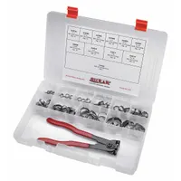 Seal clamp kit for securing and sealing connections in hydraulic or pneumatic systems. Used in fleet and vehicle maintenance to provide leak-free operation in heavy-duty equipment