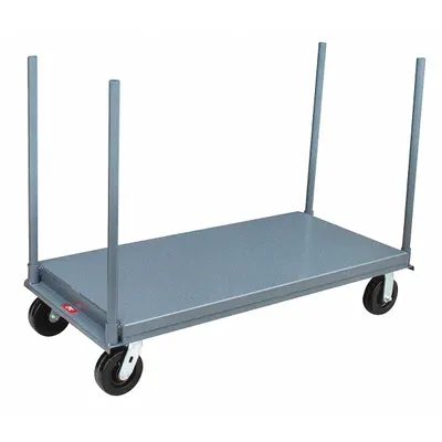 JAMCO Platform Truck: 2,000 lb, 72 in L x 30 in W x 10 in H Deck, Solid, 12 ga Deck - Platform Trucks with Corner-Post Handles for Oversized Loads