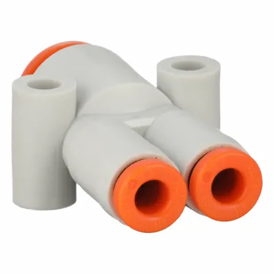 SMC KQ2U01-07A Polybutylene Terephthalate Push-Fit Wye Fitting - Polybutylene & Brass Tube Fittings