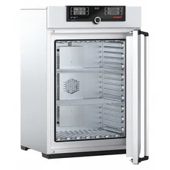 This mechanical forced-air convection oven from MEMMERT provides a 5.9 cu ft capacity and a maximum temperature of 300°C. It operates at 3200 W on 230V AC, with temperature accuracy of ±0.1°C up to 99.9°C and ±0.5°C above 100°C, and uniformity of ±1.9°C. Suitable for drying, heating, and thermal testing in laboratory and industrial settings.