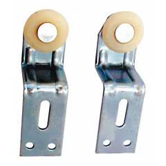 This hanging door roller from PRIME-LINE measures 3-3/4 inches in length and width, with a maximum weight capacity of 60 lb per pair. It is supplied as one pair (1 PR) and is suitable for use in sliding or bypass door systems in light-duty commercial or warehouse applications.