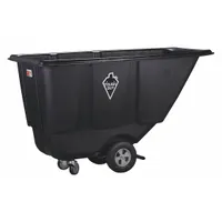 TOUGH GUY Tilt Truck: 13.5 cu ft, 450 lb, 60 in L x 30 1/2 in W x 36 in H, Black, No Handle
