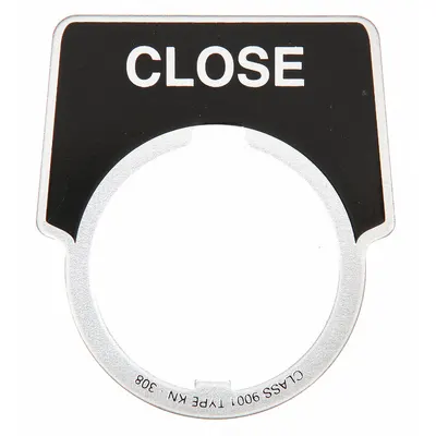 SCHNEIDER Legend Plate: 30 mm Panel Mounting Size, Half-Round - Push-Button Rings & Plates