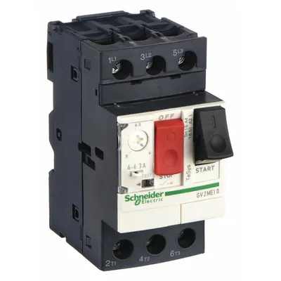 SCHNEIDER Manual Motor Starter: Non-Reversing, 3 Poles, 6.3 A, Thermal Protection - Non-Reversing Starters with Thermal Overloads
