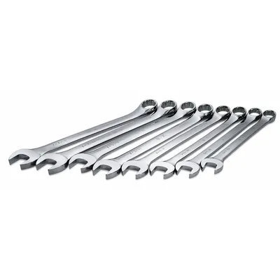 SK PROFESSIONAL TOOLS Combination Wrench Set: Alloy Steel, Chrome, 8 Tools - SAE 12-Point Combination Wrench Sets