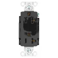 BRYANT Receptacle: Decorator Duplex, 5-20, Black, 125V AC, 20 A, 2 Pole / 3 Wire (MPN DRS20BLK)