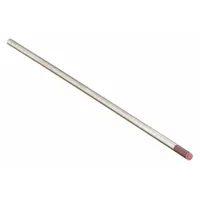 Zirconiated tungsten electrodes with AWS classification EWZr-.03, color-coded brown. Each electrode measures 3/32 in diameter by 7 in length. Designed for AC welding current, these electrodes are used in TIG welding applications where arc stability and resistance to contamination are required