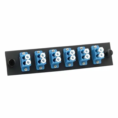 FIBERTRONICS Fiber Optic Adapter Plate: Single Mode, OS2, 12 Fiber Ports, LC, UPC, Duplex - Fiber Optic Adapter Plates