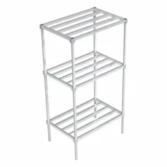 Aluminum open metal shelving unit with HD-Bar shelf design. Mill finish with silvery white/gray color. Suitable for heavy-duty storage in industrial and commercial environments such as warehouses, workshops, and garages.