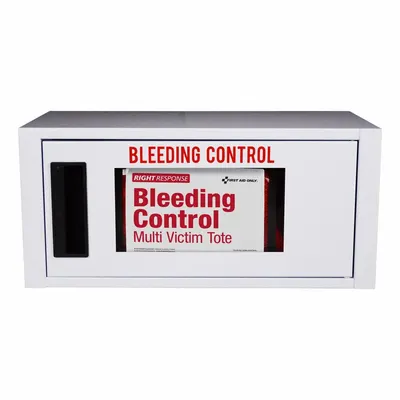 FIRST AID ONLY Bleed Control Kit, Metal Cabinet, 42 Components, Serves 6 - Bleeding Control Kits