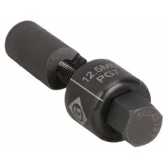Battery-hydraulic knockout punch and die kit with a 57/64 in nominal size. Designed for 10 ga sheet steel capacity. Brass construction. Used for creating clean holes in metal panels for electrical enclosures, junction boxes, and control panels.