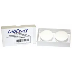 Binder-free glass microfiber filter with 934-AH grade, 3.5 cm diameter, 0.43 mm thickness, and 1.5 um pore size. Suitable for laboratory filtration requiring high particle retention, such as gravimetric analysis, water quality testing, and air monitoring.