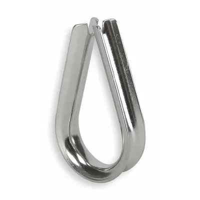 Dayton Wire Rope Thimble: 1/4 in Compatible Rope Dia, Steel, For Lifting, 1/8 in Wall Ht - Thimbles