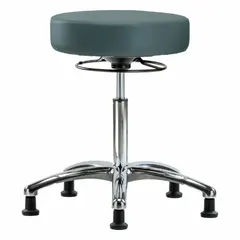 Vinyl Lab Stool, Height Range 21 1/4 in to 28 3/4 in, 17 in Seat Width and Depth, Aluminum Base, 5 Glides