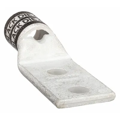 OEM Compression Lug: For 2/0 AWG, Stranded Wire, 1/2 in Stud Size, Std - Two-Hole Compression Lugs