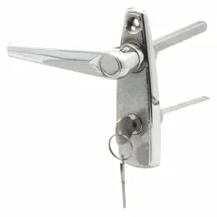 Keyed locking L-handle for industrial cabinets, enclosures, and machinery. Requires a key to operate, providing secure access control and restricted entry.