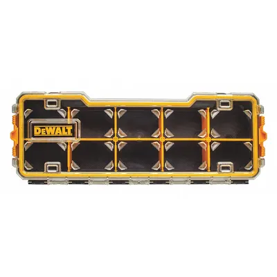 DEWALT DWST14835 Small Parts Compartmented Box, 10 Compartments, Black/Yellow - Small Parts Compartmented Boxes with Adjustable Dividers