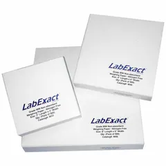 White paper weighing paper for laboratory use. Suitable for weighing small quantities of powders, granules, or liquids. Non-sterile, 6-inch overall width. Does not include a finger tab.
