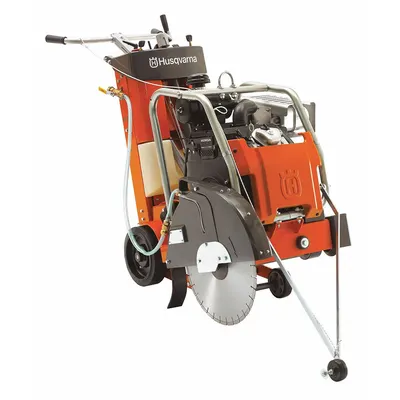 HUSQVARNA Walk-Behind Concrete Saw: 20 in Blade Dia., Wet, 7 5/8 in Max. Cutting Dp - 4-Cycle Gas-Powered Walk-Behind Concrete Saws