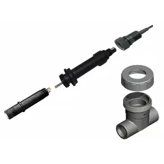 pH sensor kit with a flat tip shape for surface or viscous media measurements. Features a double junction and Ryton PPS body for use in demanding environments. Range 0 to 14 pH, cable length 3.05 m, connection via tinned leads.