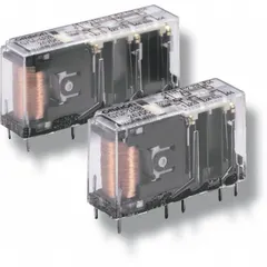 Socket-mounted force guided relay with 24V DC coil, 3PST-NC/3PST-NO contact configuration, rated 6 A at 30V DC. Features 14 pins/terminals for secure connection. Used in safety circuits requiring forced guided contacts for reliable status monitoring, such as emergency stop and light curtain applications.