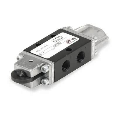 ARO Manual Air Control Valve: E, Three-Way / Two-Position, Roller, Black - ARO E Series Manual Air Control Valves