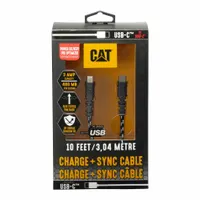 CAT USB Cable: Type C End 1, Type C End 2, Black/Silver, 10 ft Lg, 2.0 USB Specification (MPN CAT-USBC-USBC)