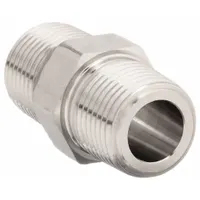 Hydraulic Hose Adapter: 1 in x 1 in Fitting Size, Male x Male, NPTF x NPTF, Rigid, Straight (MPN 1 FF-SS)