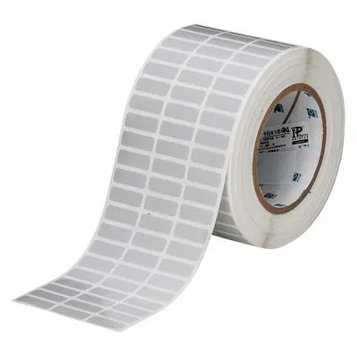 BRADY Pre-Cut Label Stock Roll: 3/8 in x 1 in, 3/8 in, Polyester, Gray - Brady Precut Label Rolls