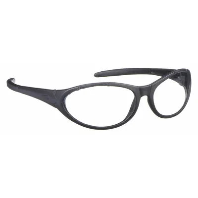 CONDOR Safety Glasses: Clear Lens, Full-Frame, Scratch-Resistant, Black Frame - Padded Comfort-Fit Safety Glasses