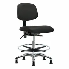 Vinyl Lab Chair, Armless, Adjustable Height 21 1/2" to 29", Aluminum Base, Foot Support
