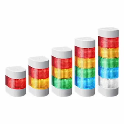 PATLITE Wall Mount Signal Tower: 3 Tier, Sounder Tier Included, IP54, Amber/Green/Red - Three-Tier Tower Light Assemblies