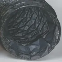 This 15 ft long duct is made of black vinyl polyester and includes a duct-to-duct connector. It is designed for use with blowers in manhole applications to ventilate confined spaces. The duct meets ASTM 227 standards