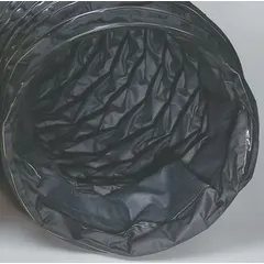 This 15 ft long duct is made of black vinyl polyester and includes a duct-to-duct connector. It is designed for use with blowers in manhole applications to ventilate confined spaces. The duct meets ASTM 227 standards.