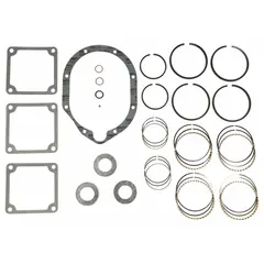 This ring and gasket kit is intended for servicing reciprocating compressors. It includes the rings and gaskets needed for 15T applications to maintain compression efficiency and prevent leaks during routine maintenance.