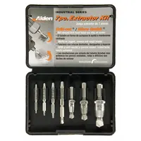 ALDEN Screw Extractor Set: 7 Pc, Double End Extractor Bit/Single End Extractor Bit, Size #1/#2/#3/#4 (MPN 7017P)