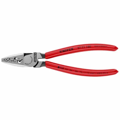KNIPEX Crimper: Insulated Single Ferrules/Non-Insulated Single Ferrules, Mandrel Crimp - Pliers-Style Wire Ferrule Crimpers